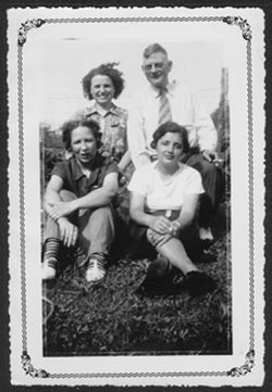 Howard Carmichael with three unidentified women.