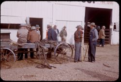 Group outside the big Auction Barn at Harrison, Ark.