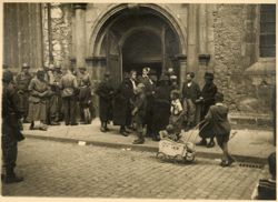 German people leaving St. Augustine Church after service
