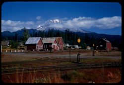 View of Mt. Shasta from south in late morning at McCloud. California.