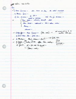 "7/1/03 Talk to Tom" [Hamilton’s handwritten notes], July 1, 2003