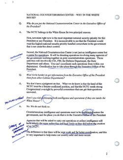National Counterterrorism Center [Qs and As], pp. 1-2