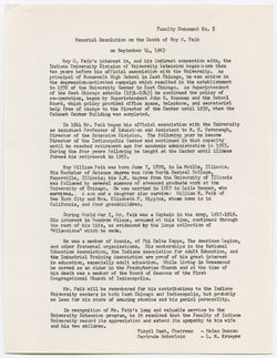 05: Memorial Resolution for Professor Roy W. Feik, ca. 05 November 1963
