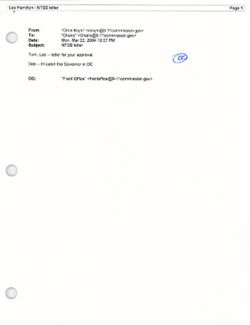 Email from Chris Kojm to Chairs re NTSB letter, March 22, 2004, 12:07 PM