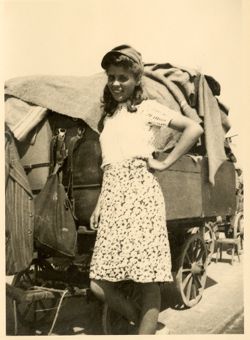 German women traveling near Gotha, Germany