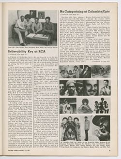 Record World, "Believability Key To RCA R&B Says Buzz Willis, R&B Music Director," August 14, 1971.