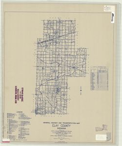 General highway and transportation map of Clay County, Indiana
