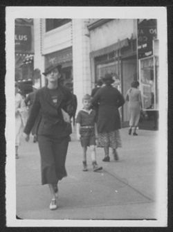 Martha Carmichael on circle in Indianapolis, about 1936.