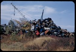 Mound of junked automobiles near L & N depot - Evansville, Indiana.
