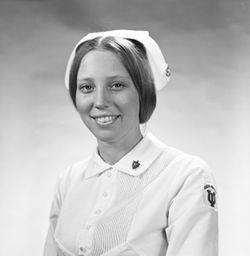 Portrait of IU South Bend Dental Assisting student, 1970s