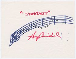 Stardust sketch (no score), signed by Hoagy Carmichael