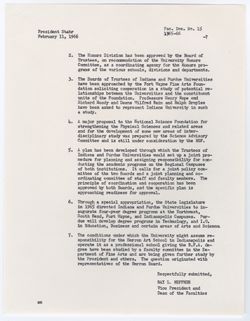 15: Letter from Dean Heffner about Recently Inaugurated Programs, 12 February 1966