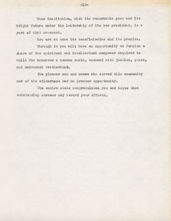 "Remarks at Inauguration of Dr. Isaac K. Beckes as President of Vincennes University. -Vincennes, Indiana. Jan. 11, 1951
