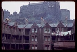 Edinburgh Castle seen from Portsburgh Square