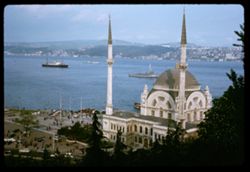 Dolmabahce Mosque and Bosporus