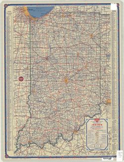 Conoco official road map, Indiana