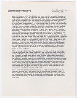 08: Letter from Professor Remak Concerning the Erosion of Faculty Responsibility in the Creation of New Programs, 01 December 1965