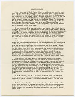 Memorial Resolution of Paul Vories McNutt, ca. 19 April 1955