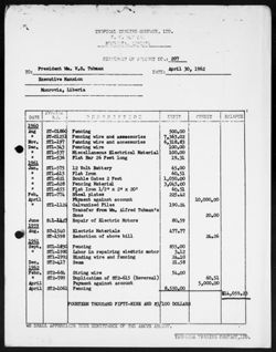Tubman Farm Financial Records, April 1962