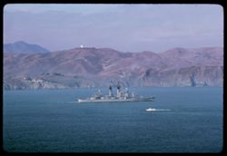 Missile cruiser U.S.S 12 entering San Francisco Bay