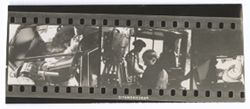 Item 0336a. Two strips of contact prints showing Liceaga and second matador in and around carriage. See Items 82-84 above. 2 ½ prints on a strip.