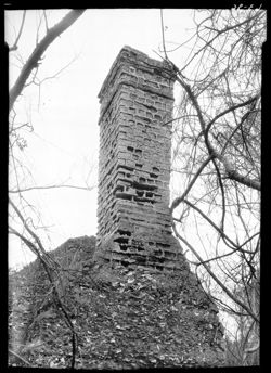 Chimney of the old fireplace