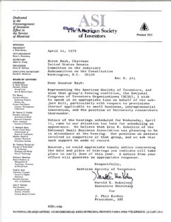 Letter from Harold E. McKelvey to Birch Bayh, April 11, 1979