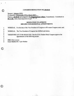 00-05-01 Resolution to Approve 2000-2001 Congressional Appointments