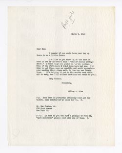 9 March 1945: To: Ben Foster, Jr. From: Milton J. Pike.