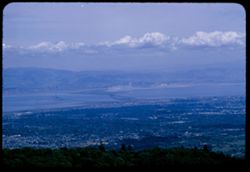 Toward Dumbarton Bridge and southern S.F. Bay from Skeggs Point on Skyline Drive (Hwy 5) Contax IIa