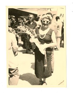 Margaret Howard holding flowers