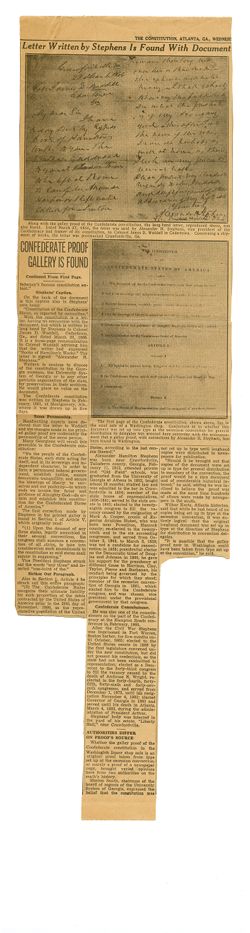 1937, Sept. 18-Nov. 4 - Correspondence about the original printing of the constitution of the Confederate States of America.