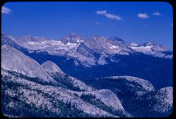 Toward Red Peak and Merced Peak from Sentinel Dome in Yosemite Park