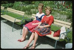 Two Salzburg girls in Mirabel Garden