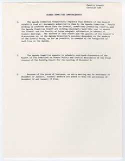 35: Agenda Committee Announcements, ca. 19 November 1968