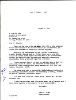 Letter from Kevin Faley to William Guignon of Oriole Inc., August 28, 1979