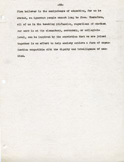 "Faith and Responsibilities in Education" -Indiana State Teacher's Assoc., General Session, Indianapolis Oct. 27, 1938