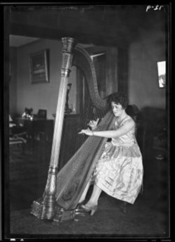 Miss Merza Browdues and harp