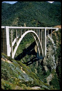 Concrete arch bridge  Calif. Hwy 1 over Bixby Creek