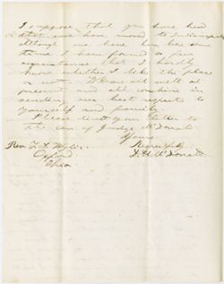 D.H. McDonald to TAW, 24 July 1854
