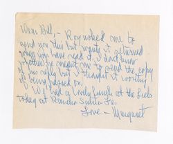 7 September 1950: To: Margaret Howard. From: William W. Hawkins.