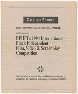 Black Filmworks program, 1993
