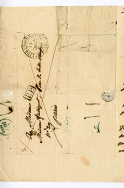 D'Aubigny, M Ie [Baronne], Tillières sur-avre. To Madame Marie [Duclos] Fretageot, Rue du Belle Chasse No. 29, Paris., 1832 Dec. 12
