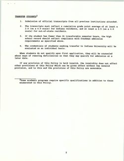 Admissions standards, policies &amp; procedures task force, 1984-1987