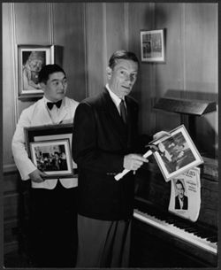 Publicity photo of Hoagy Carmichael with an unidentified man.
