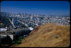 View across Mission district toward downtown San Francisco from Bernal Heights.