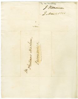 Henderson, John, T.O. Mexico. To Don Guillermo Maclure, Guernavaca., 1836 Mar. 2