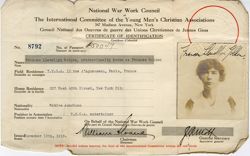 National War Work Council, Frances Golden ID
