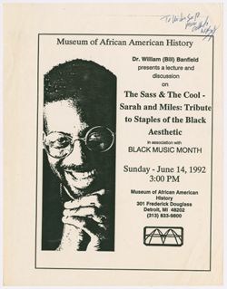The Sass & The Cool—Sarah and Miles: Tribute to Staples of the Black Aesthetic, June 14, 1992