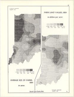 Farm land values, 1964, in dollars per acre
